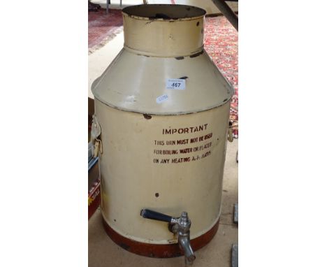 A Vintage 2-handled urn with tap, height 20" 