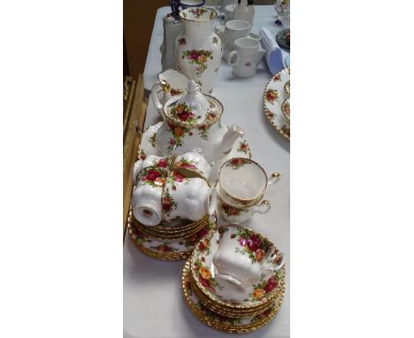 Royal Albert Old Country Roses tea service and matching vase 