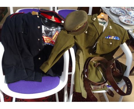 An Army No.1 Dress Uniform, height 180cm, chest 116cm, waist 108cm, belts, and a No.2 Dress Uniform 