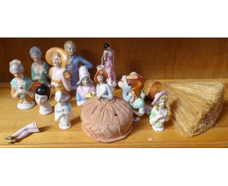 Vintage porcelain pin cushion dolls 
