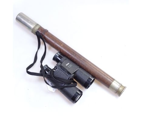 A pair of Zeiss 10x40B binoculars, and an Ottway Vintage telescope 