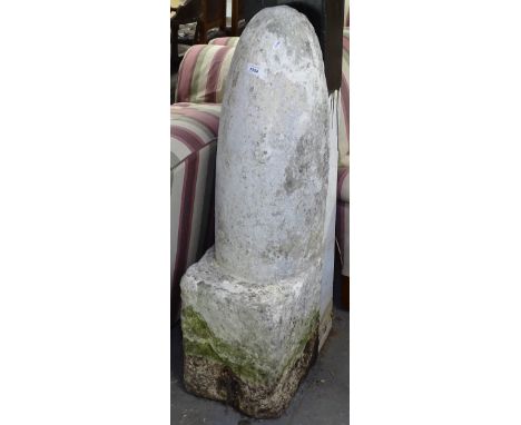 An Antique painted stone mile marker post, H115cm 