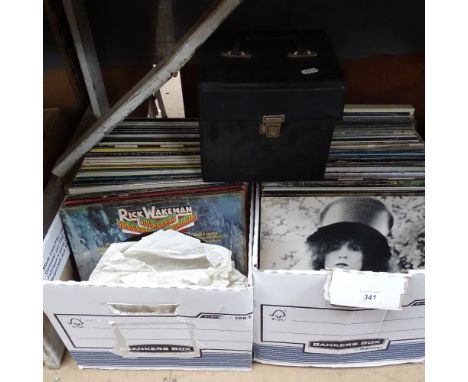 2 boxfuls of Vintage LP records, and a box of 45 rpm records 