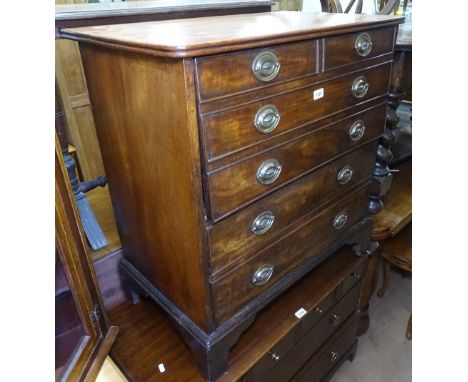 A George III mahogany commode, on bracket feet, W52cm 