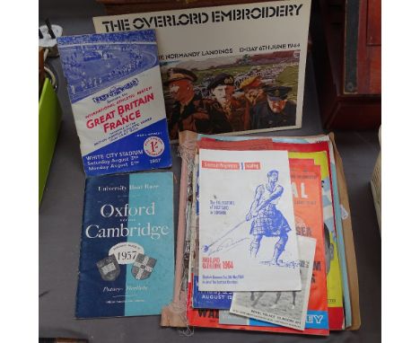 A collection of Vintage sporting programmes, including 1967 Cup Final 