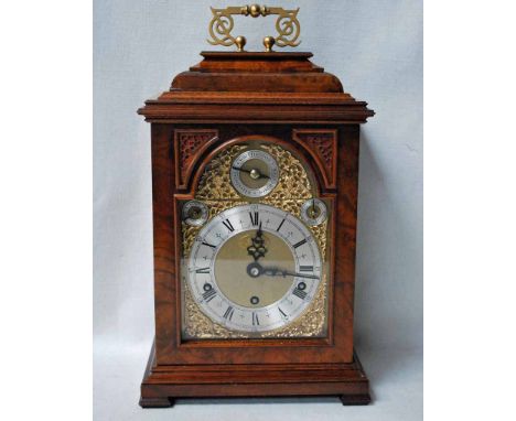 A good quality 18th century style walnut Bracket Clock by Elliott of London, made for Garrards Jewellers of Regent Street Lon