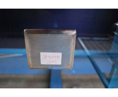 ENGINE TURNED SQUARE SILVER CIGARETTE CASE 3.36OZ 