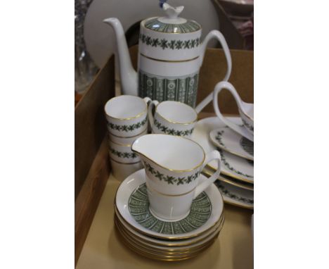 A seventy piece Spode 'Provence' pattern part table service including, two tureens, soup set and a copper sauce pan with lid