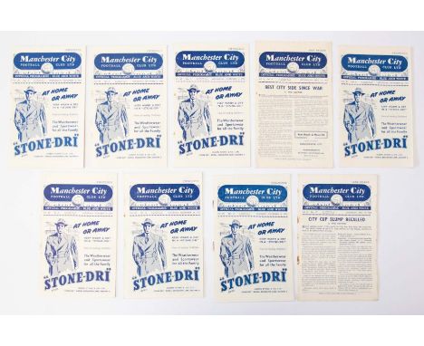 Manchester City: A collection of 9 home Manchester City programmes, dating from September 1953 to December 1953. Comprising: 