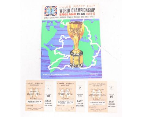World Cup: A 1966 World Cup Souvenir Brochure, together with three 1966 World Cup used tickets for the games between: England
