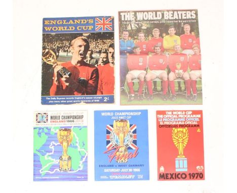 World Cup: A 1966 World Cup Final programme, 30th July 1966, England v. West Germany; together with a 1966 and 1970 World Cup