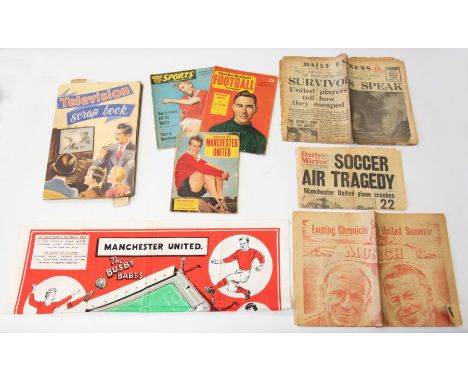 Football Memorabilia: A collection of assorted football memorabilia to include: a Television Scrap Book containing various me