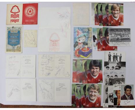 Nottingham Forest: A collection of five signed Nottingham Forest Christmas cards, together with a CSKA Sofia v. Nottingham Fo