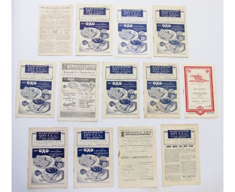 Manchester City: A collection of 13 home and away Manchester City programmes, dating from September to December 1947. Compris