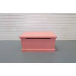 Solid Wood Toy Box / Bedding Box in Pink. Hinged Lid With Strutt.
