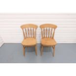 Pair of Farmhouse Spindle Style Solid Wood Dining Chairs.