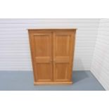 Solid Wood Tall Double Door Cupboard With 3 Adjustable Shelves.