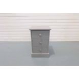Solid Wood 3 Drawer Bedside Cabinet in Grey.