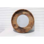 Round Driftwood Framed Mirror.