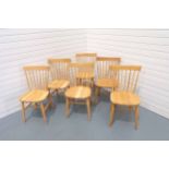 Set of 6 Nordic Oak Dining Chairs.