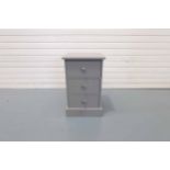Solid Wood 3 Drawer Bedside Cabinet in Grey.