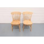 Pair of Slat Back Style Solid Wood Dining Chairs.