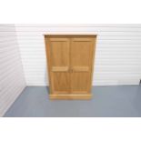 Oak 2 Door Cabinet With 3 Adjustable Shelves.