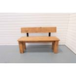 Rustic Bench With Black Metal Brackets.