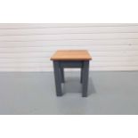 Solid Wood Side Table With Grey Painted Legs.
