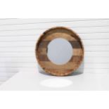 Round Driftwood Framed Mirror.