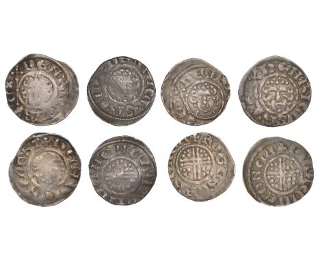 Henry III (1216-1272), Pennies (4), all class VIIb, Canterbury, Henri, henri on cant, 1.43g/2h, Ioan, ioan · on · cante, 1.22