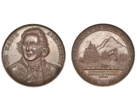 Centenary of the Capture of Trinidad, 1897, a copper medal, unsigned, uniformed bust of Sir Ralph Abercromby facing, rev. vie