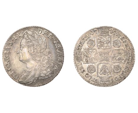 George II (1727-1760), Shilling, 1747, roses (ESC 1728; S 3702). Very fine, light hairlines £60-£80