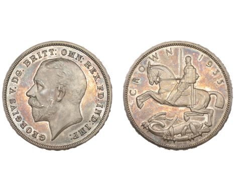 George V (1910-1936), Proof Crown, 1935, edge raised xxv, 28.34g/12h (ESC 3655; S 4050). Very light clouding to fields, other