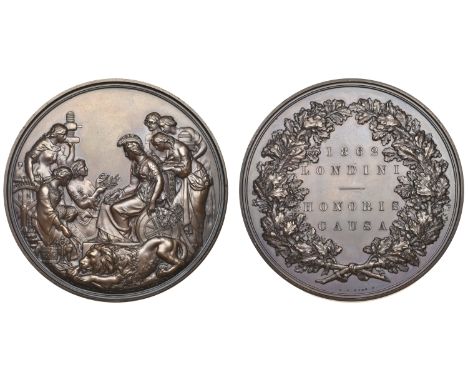 International Exhibition, South Kensington, 1862, Prize Medal, a copper award by L.C. Wyon [after D. Maclise], similar, edge 