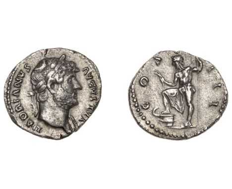 Roman Imperial Coinage, Hadrian, Denarius, 125-8, laureate bust right, slight drapery on far shoulder, rev. Neptune standing 