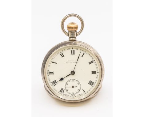 An early silver travel pocket watch case, decoration in relief, W.J Myatt &amp; Co, Birmingham 1905 (dent to case&nbsp; along