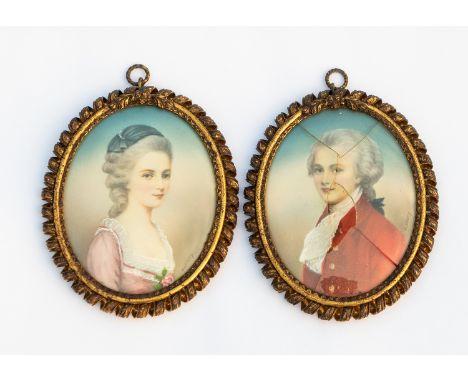 *** PLEASE NOTE REVISED CATALOGUE DESCRIPTION AND ITEMS AS OF 16/1/24***  German School (19th Century)  Two portrait miniatur