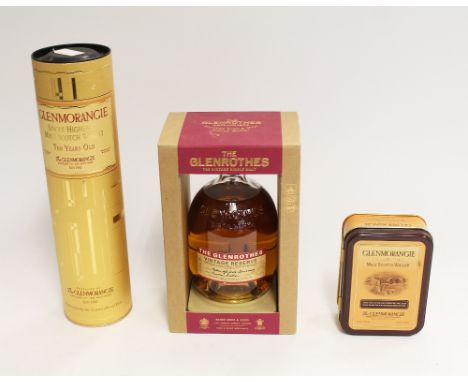 A boxed The Glenrothes vintage single malt reserve scotch whisky, a boxed Glenmorangie single highland malt scotch whisky, te