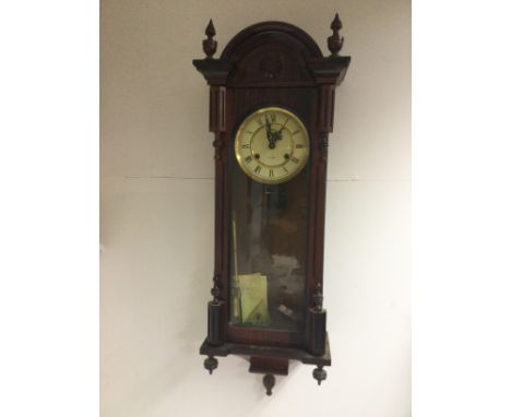 A Vienna style eight day wall clock, approx height 90cm.