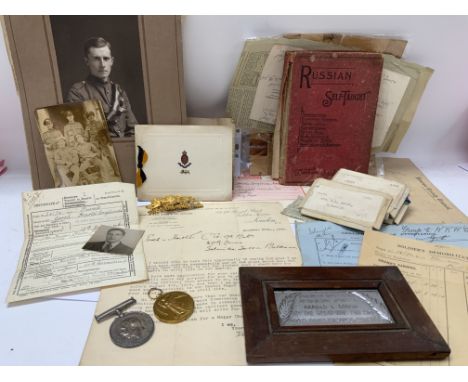 A WW1 2 Medal group awarded to Pte. 26174 H.L Gooch R. Lancashire Regiment, together with personal documents to include his D