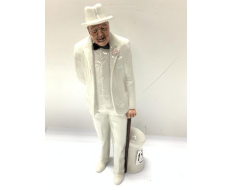 A royal Doulton figure of Winston Churchill, HN3057 together with a Caithness Churchill paperweight (D)
