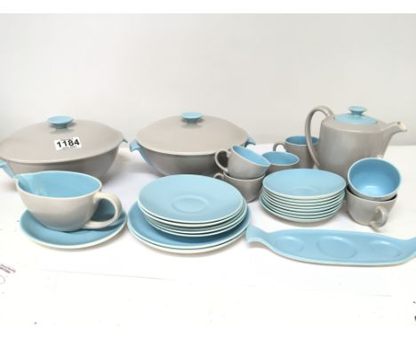 A collection of Poole pottery ceramics tureens plates and a coffee set (a lot)
