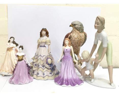 A collection of ceramic figures including Royal Doulton, Coalport, Royal Worcester etc. Postage cat D