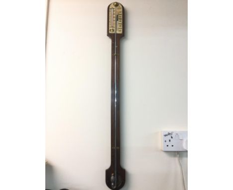 A mercury filled mahogany stick barometer.