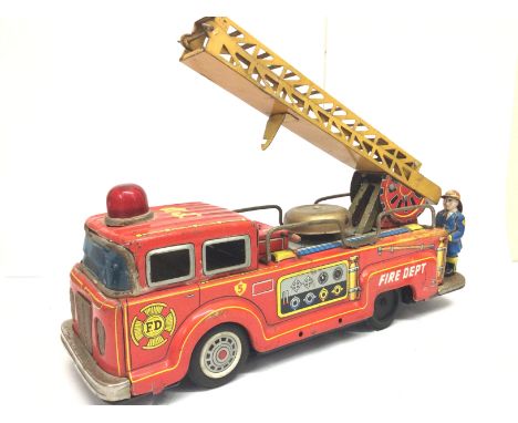 Japanese tin plate American style fire engine, postage cat C