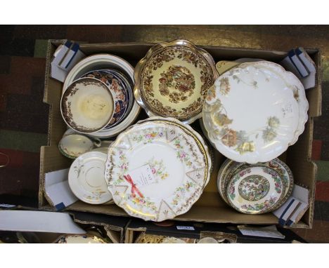 Three boxes of mixed ceramics, including Royal Worcester, tureens, Charles and Diane commemorative saucer, cups and saucers a