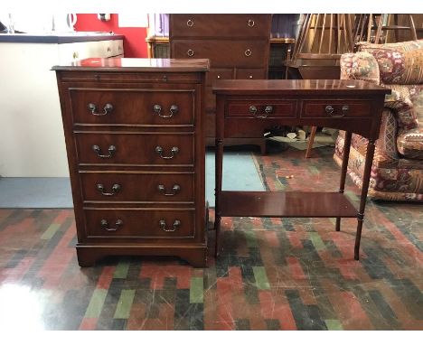 A 'Period Furniture Ltd' music cabinet with lift up top, the front door opening to reveal 2 shelves, H 84 cms W 57 cms D 46 c