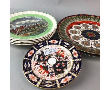 TWO ROYAL DOULTON CYPRUS PLATES, 27cm diameter, along with four Copeland Spode plates and a Royal Doulton Imari pattern side 