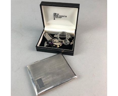 SCOTTISH SILVER AND OTHER JEWELLERY, including an Alexander Ritchie of Iona brooch and baby's bangle, along with a silver cig